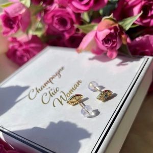 Cubic Zirconia 14k Gold Evil Eye Gold Stud Earrings